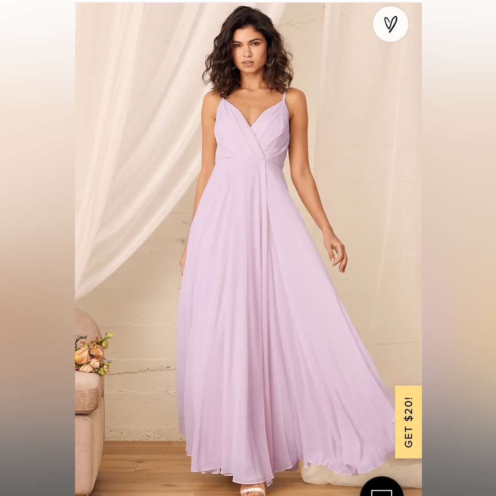 Lulus all about love lavender maxi gown size small